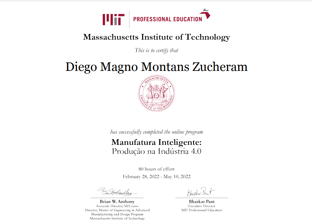 Imagem do certificado mit